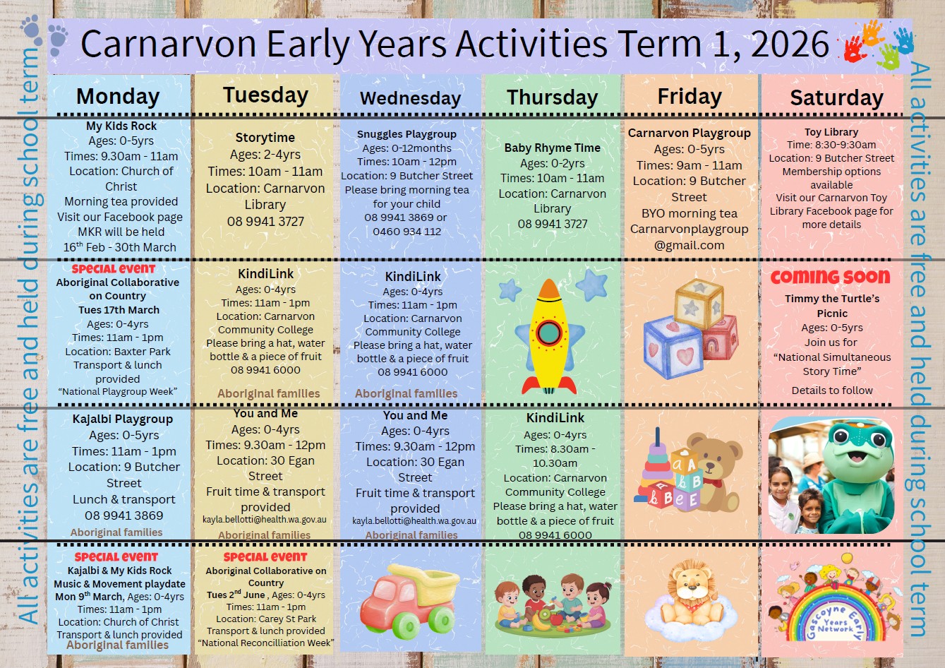 Carnarvon Early Years activities T1 2026