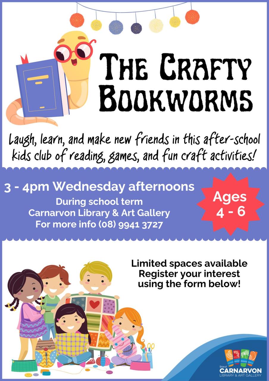 Crafty Bookworms poster 2026