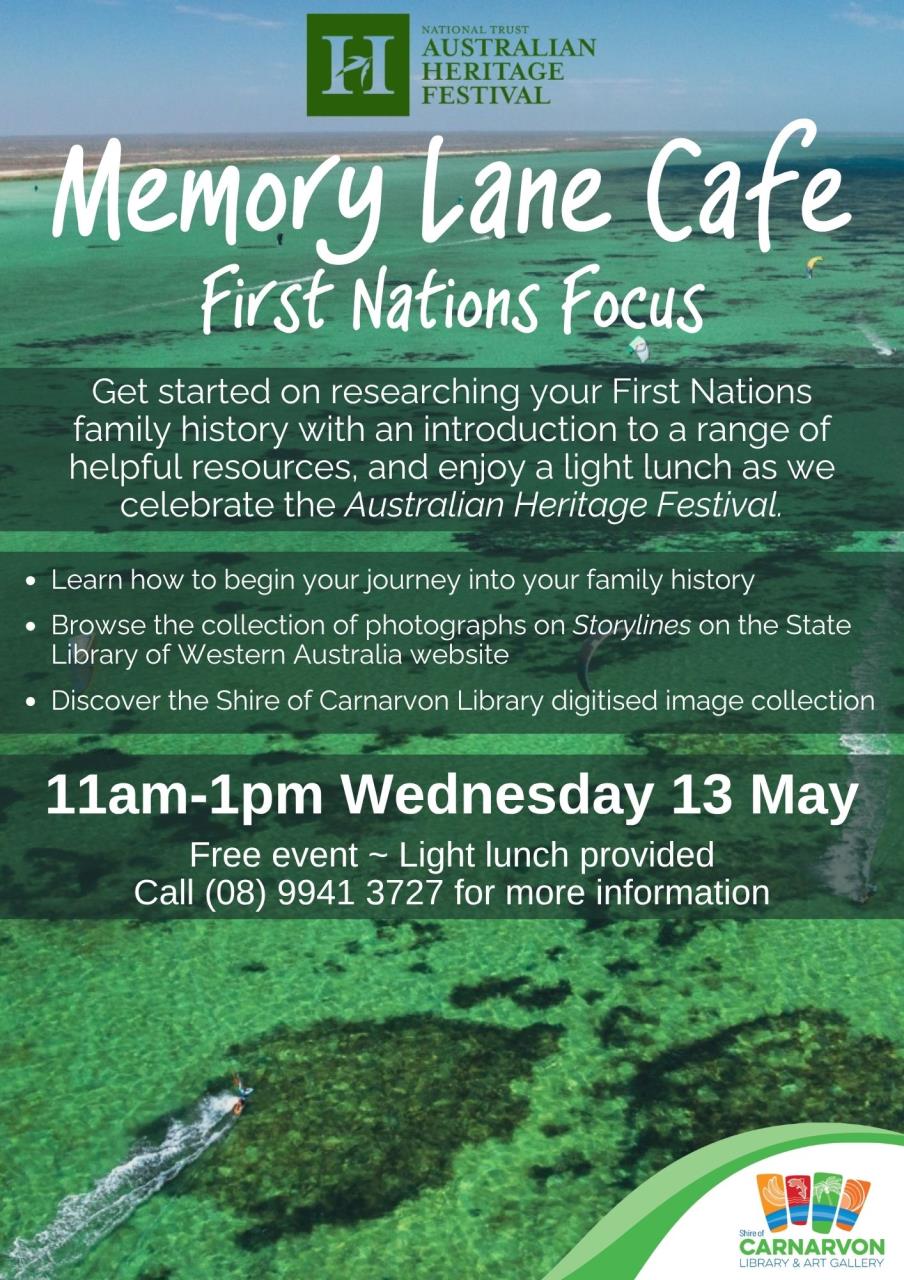 Memory Lane Cafe First Nations poster