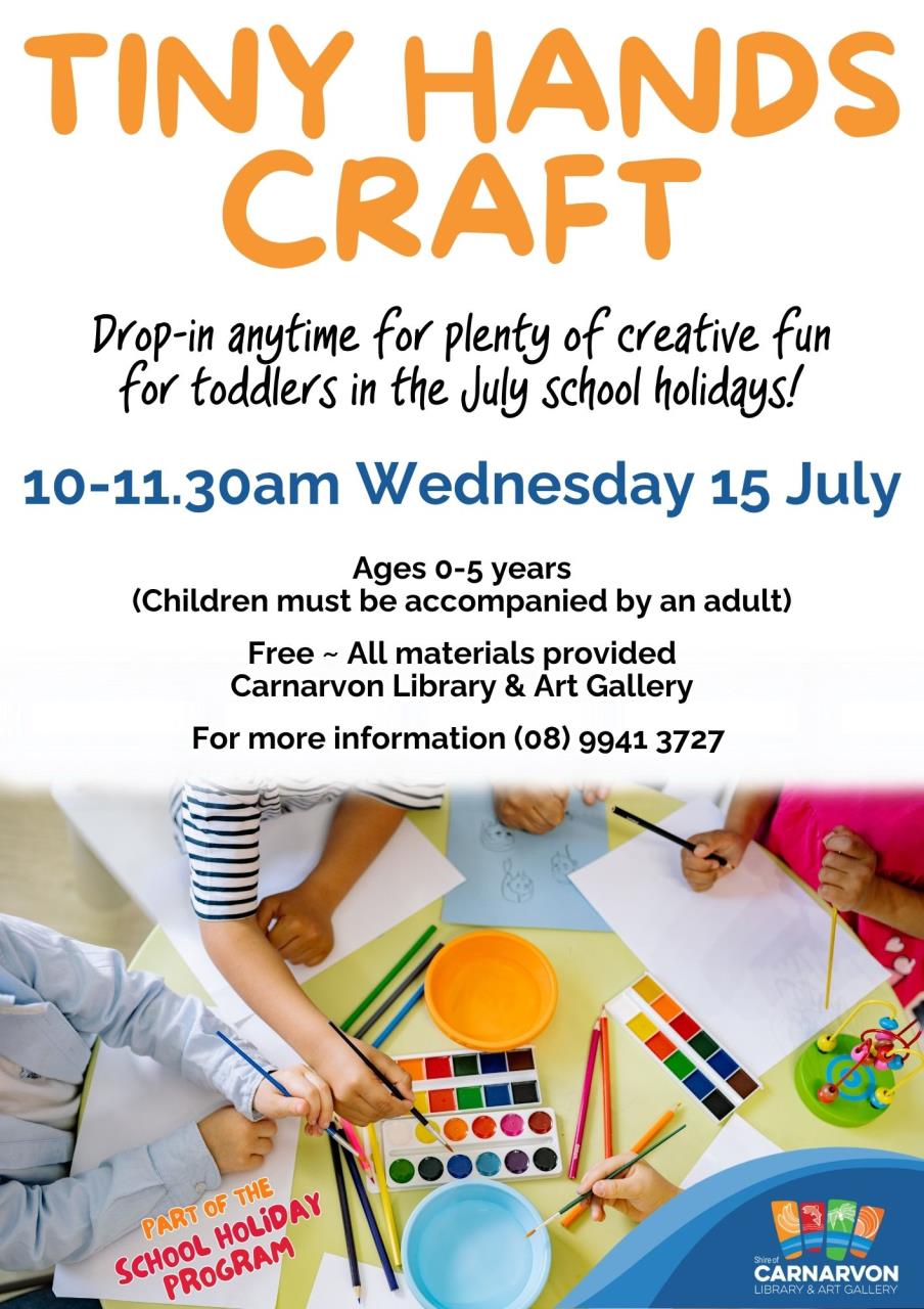 Tiny Hands Craft July 2026 poster